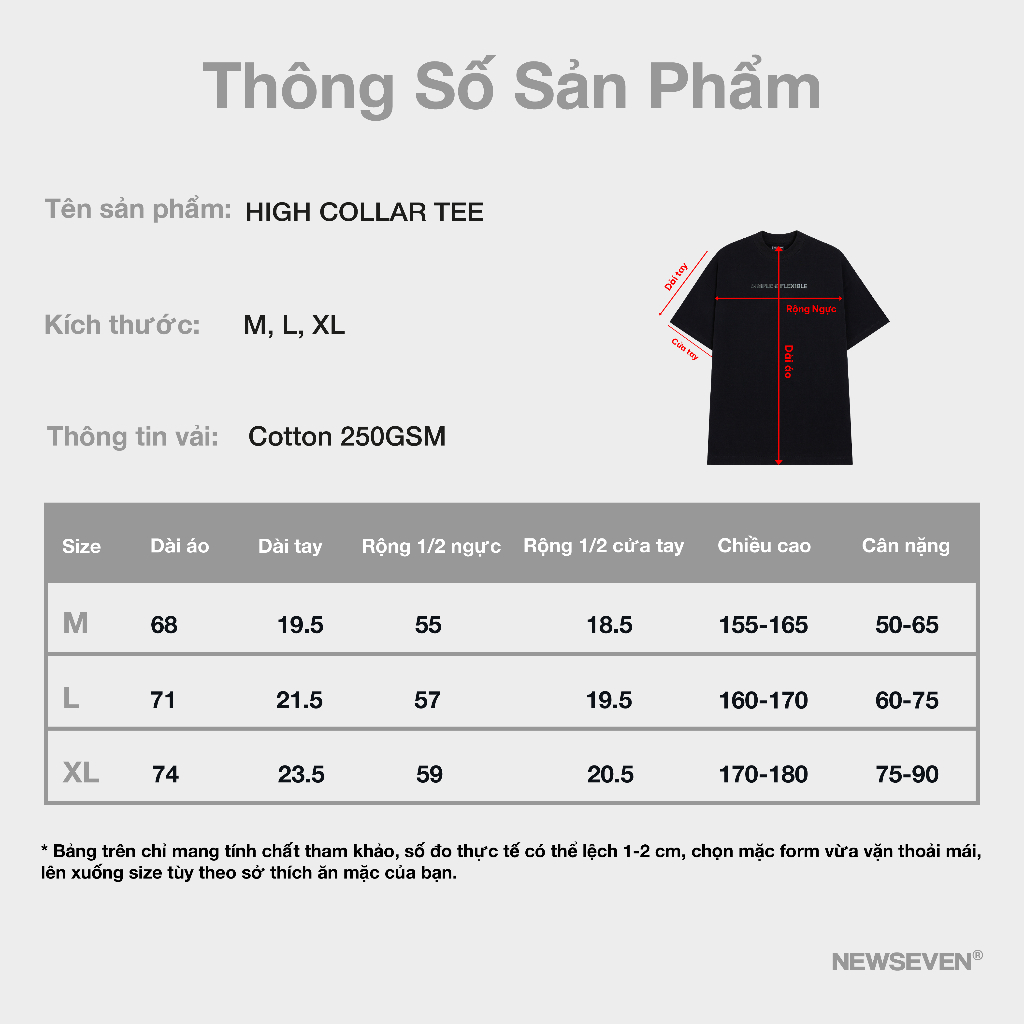 Áo Thun NEWSEVEN High Collar Tee AT.248