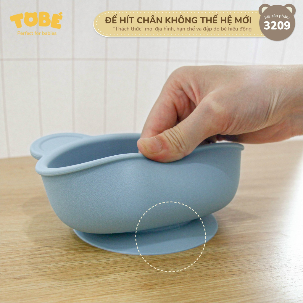 Bát ăn dặm Happy Bear Tobe chất liệu silicon y tế an toàn cho bé lunakidsbaby