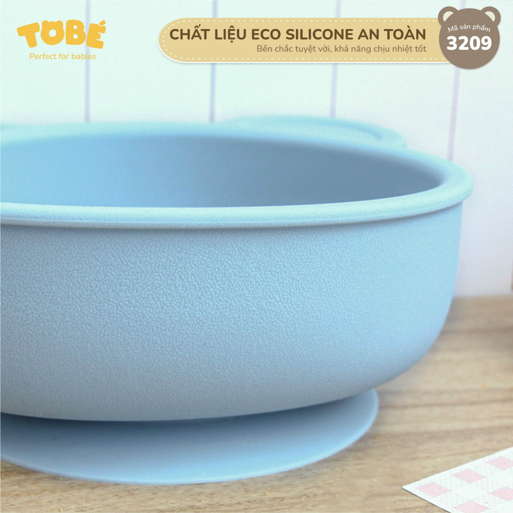 Bát ăn dặm Happy Bear Tobe chất liệu silicon y tế an toàn cho bé lunakidsbaby