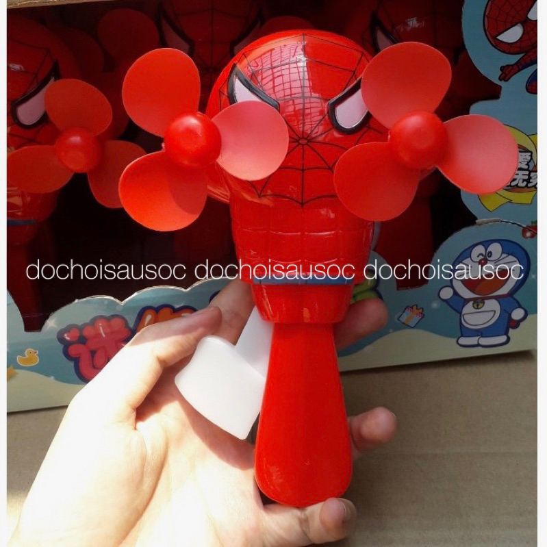 Quạt bóp tay mini hoạt hình doremon, công chúa, ngựa pony, spider man, poli, kitty, minion cho bé cầm tay