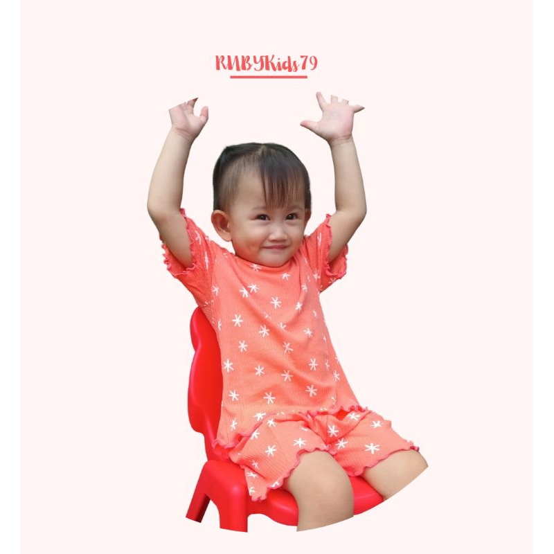 Bộ cộc tay bé gái chất vải cotton họa tiết dễ thương thoáng mát mùa hè - rubykids79