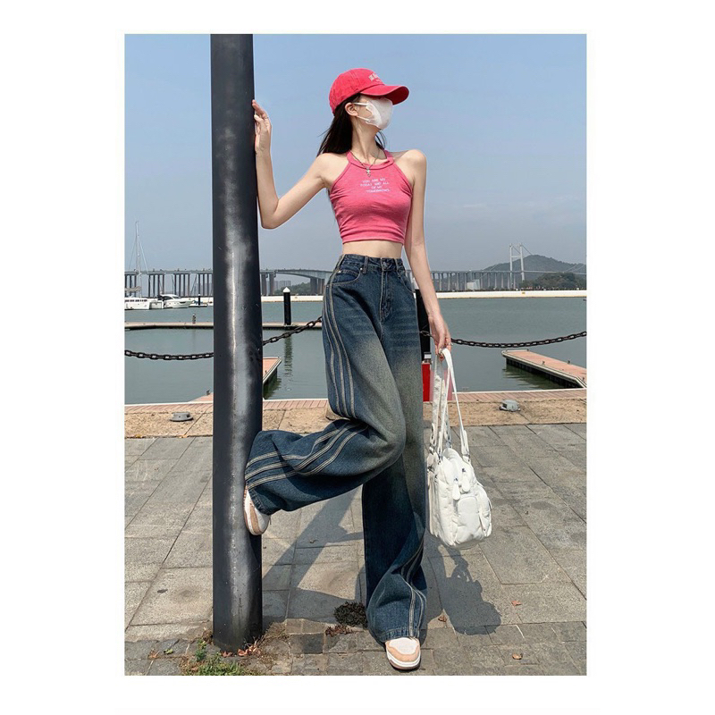 Quần Jean Suông Viền Có 3 Màu  Fom dáng Thể Thao