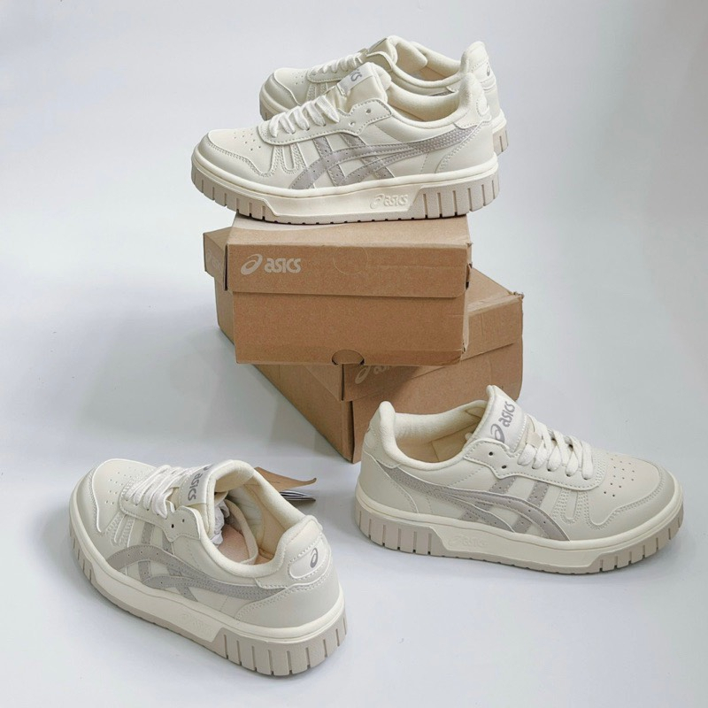 Giày Thể Thao Asics.Court MZ Kem Đen Và Kem Xám Mẫu Mới Thiết Kế Độc Lạ Hàng Cao Cấp Hot Trend 2023-giaythethao365