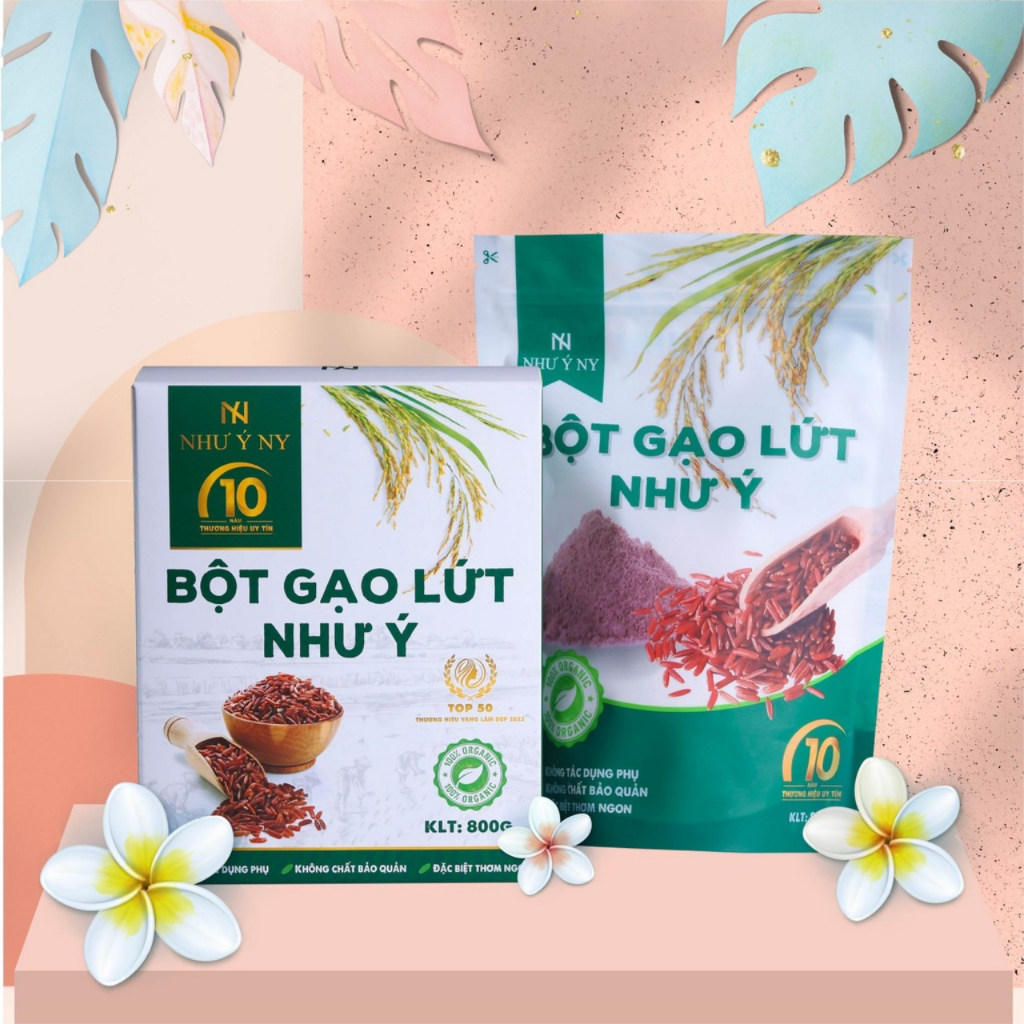 Combo bột gạo lứt Như Ý 800g tác dụng giảm cân, lợi sữa giúp cơ thể nhẹ nhàng