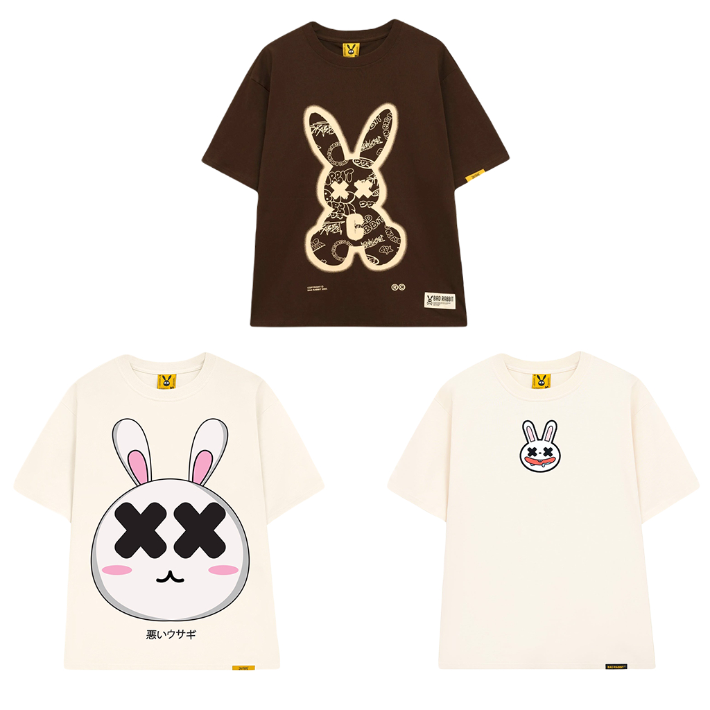 Áo thun Bad Rabbit Brown Spray Rabbit Local Brand Unisex - Áo phông nam nữ tay lỡ, form rộng Wearzone