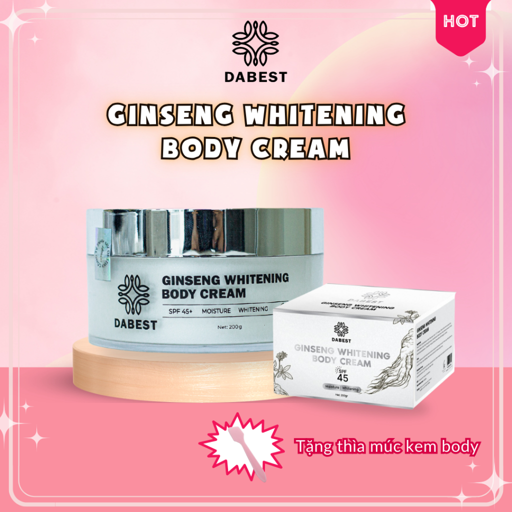 Kem dưỡng trắng da BODY chiết xuất rễ nhân sâm Dabest - 200GR