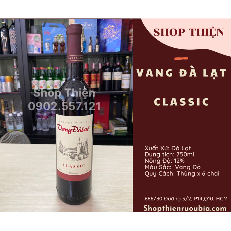 Vang Đà Lạt Đỏ CLASSIC 12% 750ml
