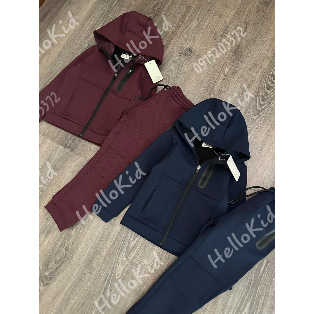 Bộ khoác nỉ ép sần Junior new cho be