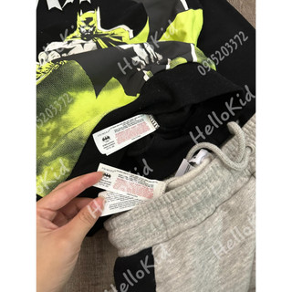 Bộ Batman quần short ghi đen bé trai
