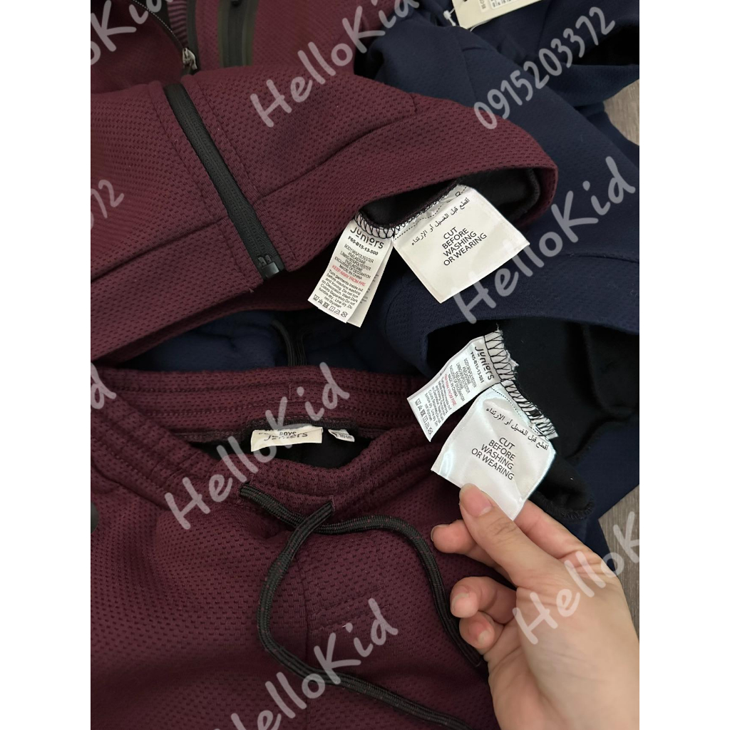 Bộ khoác nỉ ép sần Junior new cho be