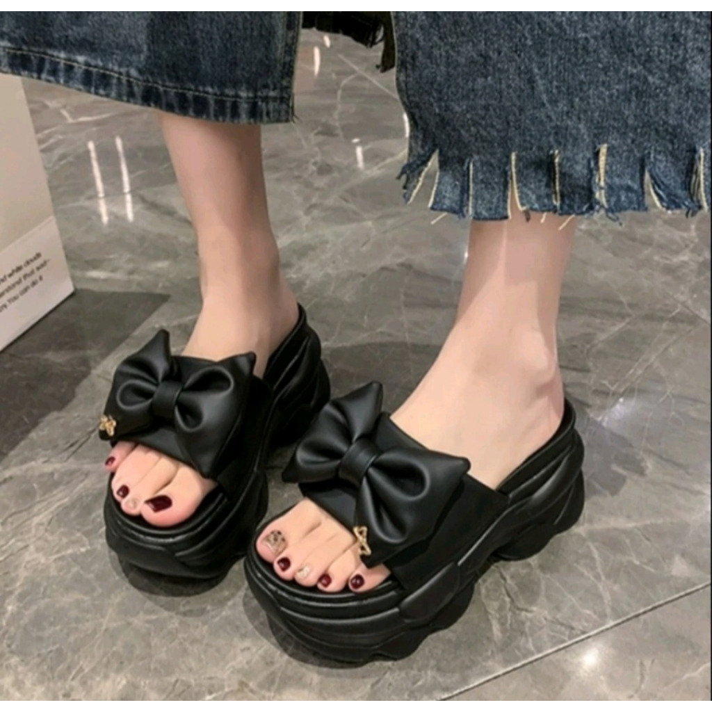 Dép bánh mì đế gồ nơ ú hàng cao cấp