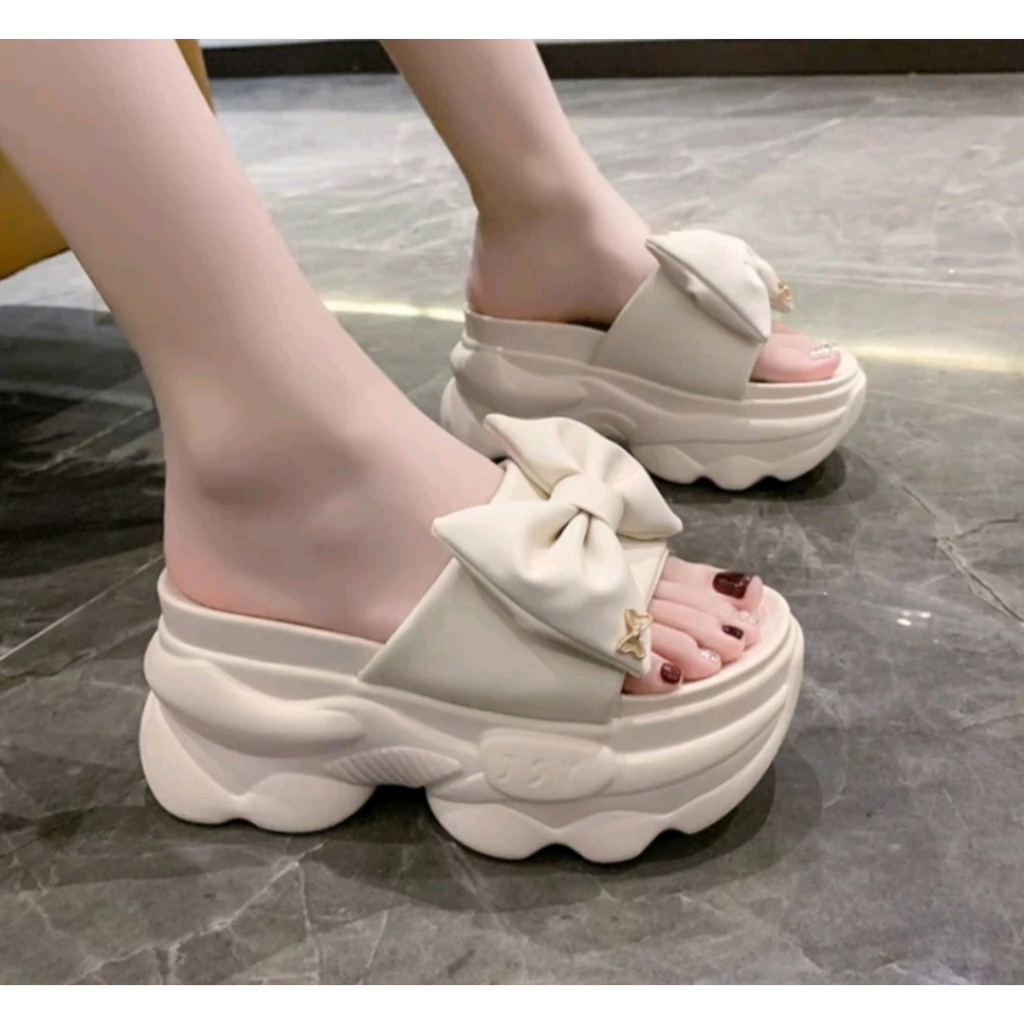 Dép bánh mì đế gồ nơ ú hàng cao cấp