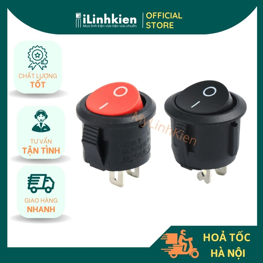 Công tắc bập bênh tròn KCD1-105 6A 250V 2P chất lượng cao.