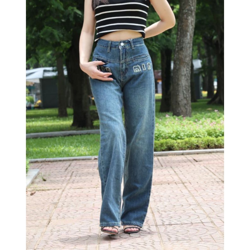 Quần Jeans dáng suông MinMin