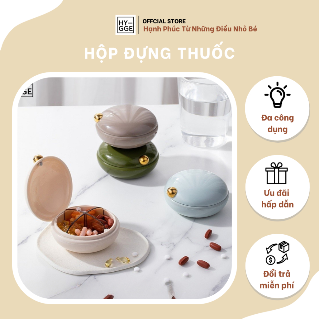Hộp Đựng Thuốc/Trang Sức Mini Chia Ngăn Tiện Lợi