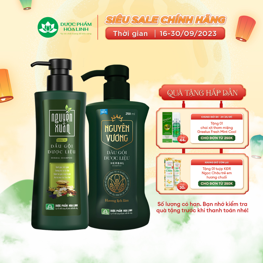 Bộ đôi dưỡng tóc phục hồi chuyên sâu (Nguyên Vương 250ml dành cho Nam & Nguyên Xuân xanh 250ml dành cho Nữ)