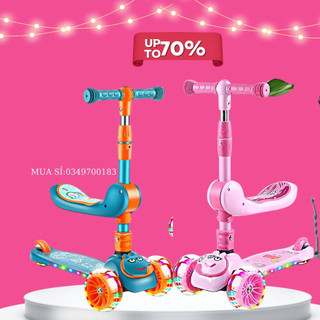 Xe trượt scooter cho bé Scooter Gà 2 in 1 có nhạc bánh xe phát sáng dùng cho tre 2 đến 7 tuổi