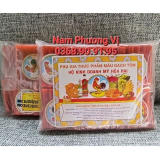 Màu gạch tôm hiệu con gà thương hiệu mỹ hoà - bột gạch tôm thực phẩm 100 ống - màu gạch cua