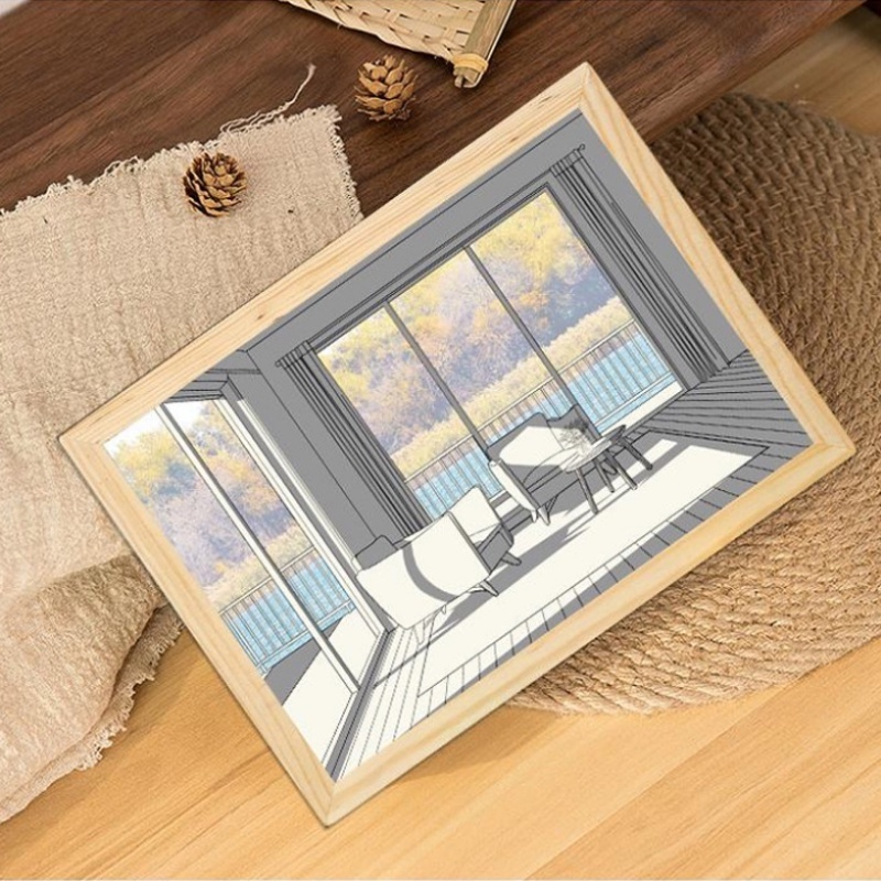 Tranh Đèn Led Tranh Led 3D Dercor Phát Sáng 3 Chế Độ Màu Trang Trí Phòng Khách Phòng Ngủ Bàn Làm Việc Tranh Vẽ Treo