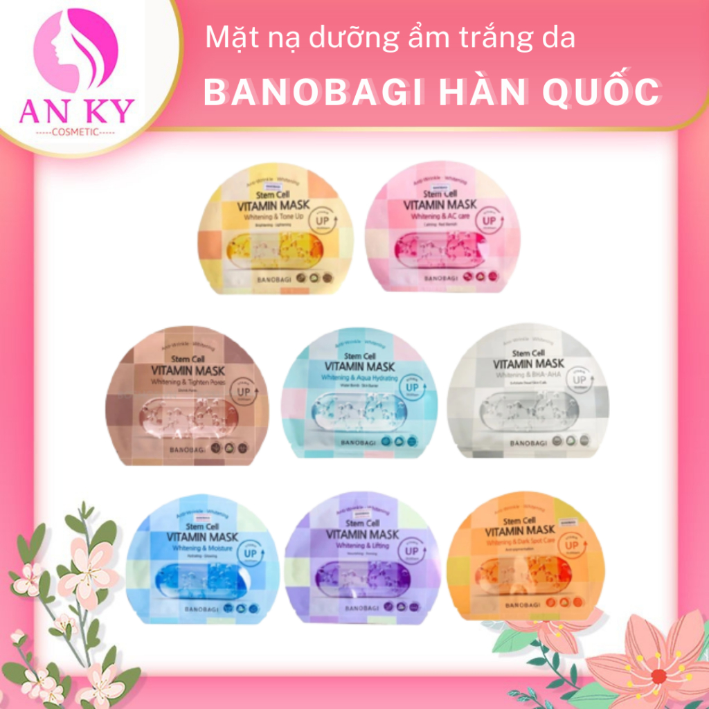 Mặt Nạ Giấy Dưỡng Ẩm Trắng Da Banobagi Stem Cell Vitamin Mask 30Ml (Caro)