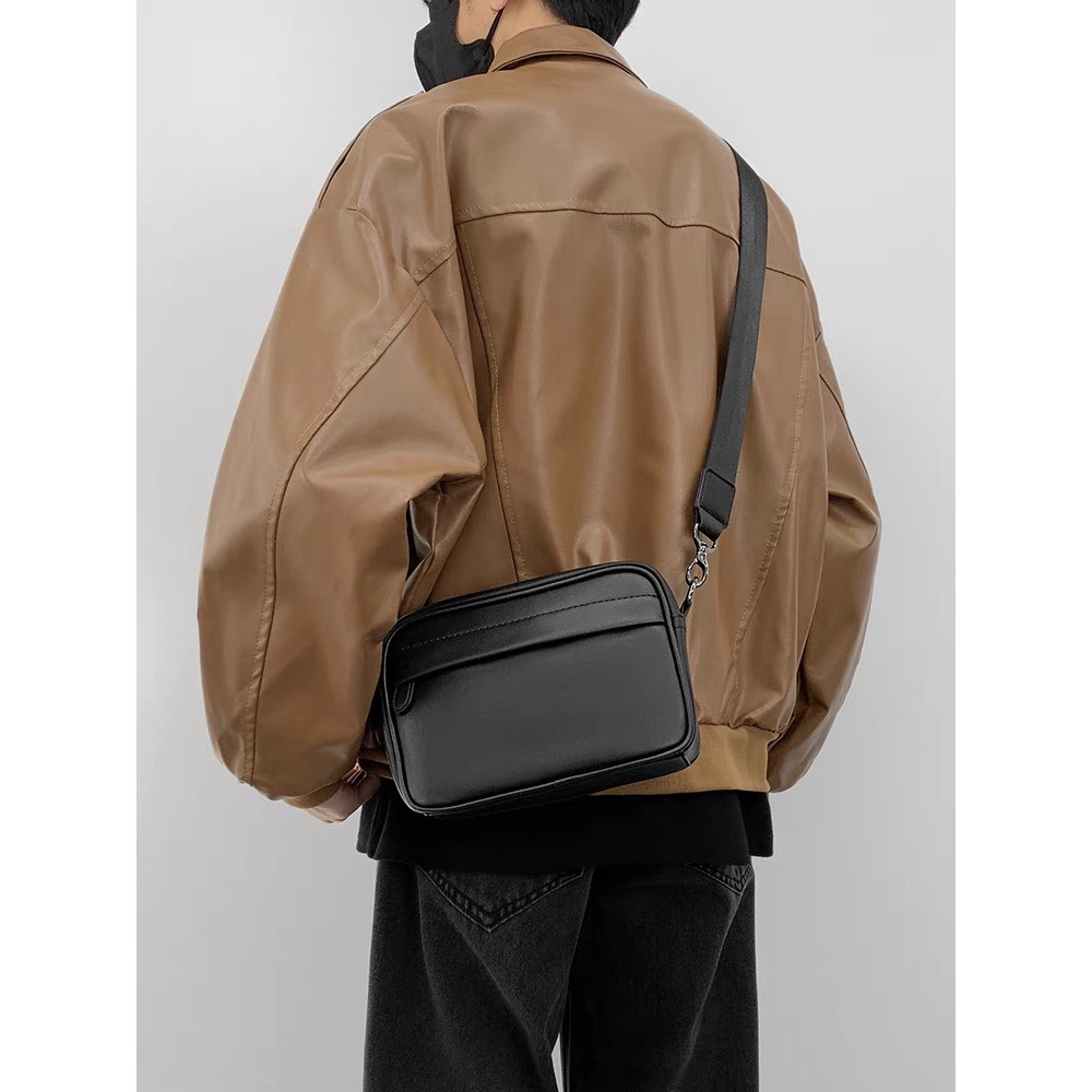 Túi đeo chéo da ipad kiểu ngang caro xanh M14 Shalla