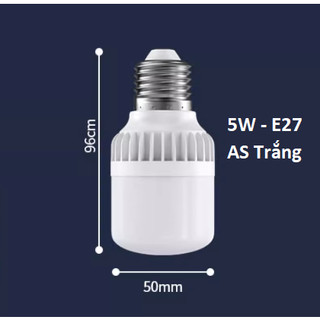 Bóng đèn LED hình trụ 5W E27, ánh sáng trắng đui xoáy phù hợp với các thiết bị