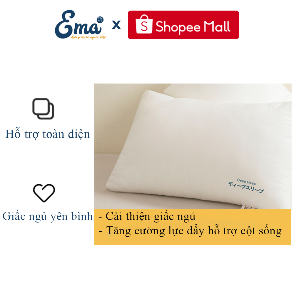 Gối lông vũ nhân tạo EMA Deep Sleep cao cấp - Mềm mại siêu êm cho giấc ngủ ngon thoải mái - Đa dạng kích thước