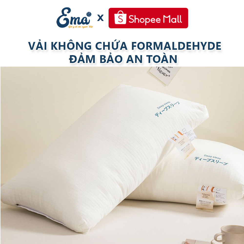 Gối lông vũ nhân tạo EMA Deep Sleep cao cấp - Mềm mại siêu êm cho giấc ngủ ngon thoải mái - Đa dạng kích thước