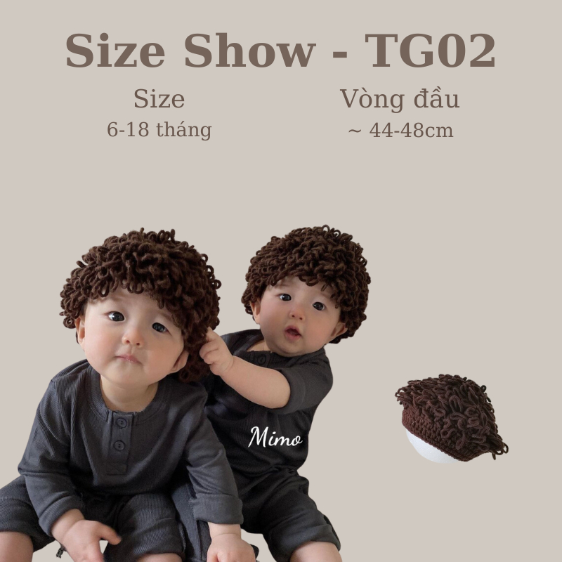 Bộ tóc giả bằng len đáng yêu phong cách hàn quốc cho bé TG02 Mimo Baby