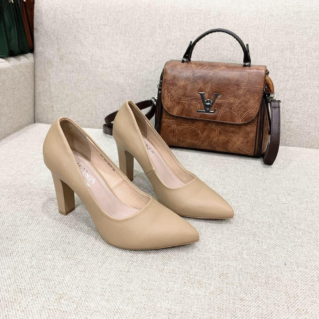 Giày cao gót nữ đế trụ cao 8cm - D666