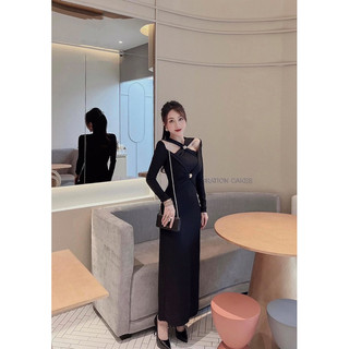 Đầm body dài hở vai co giãn tôn dáng BIGSIZE