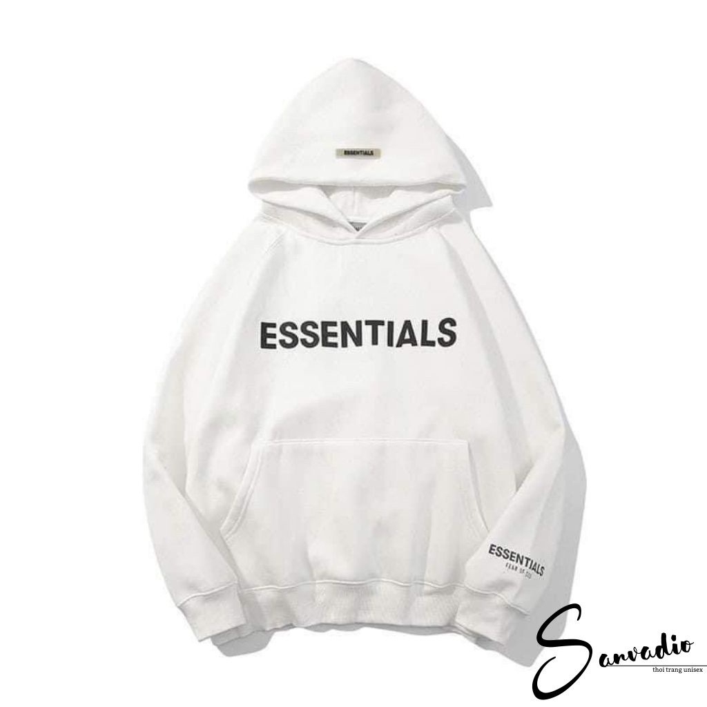 Áo nỉ hoodie Essentials In cao su nổi , áo nỉ bông unisex nam nữ siêu hot