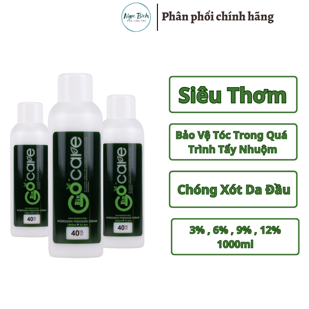 Oxy kem trợ nhuộm Cao Cấp GO Care  Chóng xót da đầu , siêu thơm , 1000ml