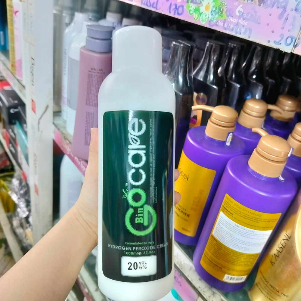 Oxy kem trợ nhuộm Cao Cấp GO Care  Chóng xót da đầu , siêu thơm , 1000ml