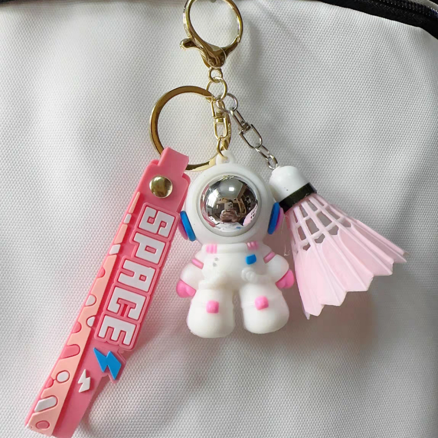 Móc khóa phi hành gia móc khóa xe máy ô tô kèm dây cao su móc cài balo túi sách hoạt hình dễ thương hot trend