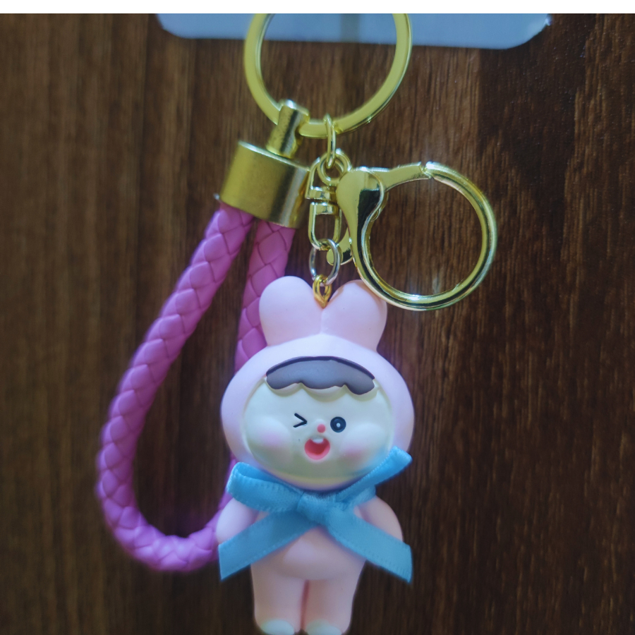 Móc khóa phi hành gia móc khóa xe máy ô tô kèm dây cao su móc cài balo túi sách hoạt hình dễ thương hot trend