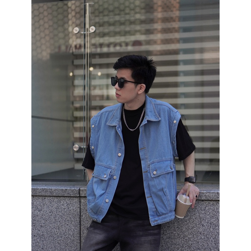 - Áo Denim Jacket 2in1  Form Unisex Nam, Nữ.