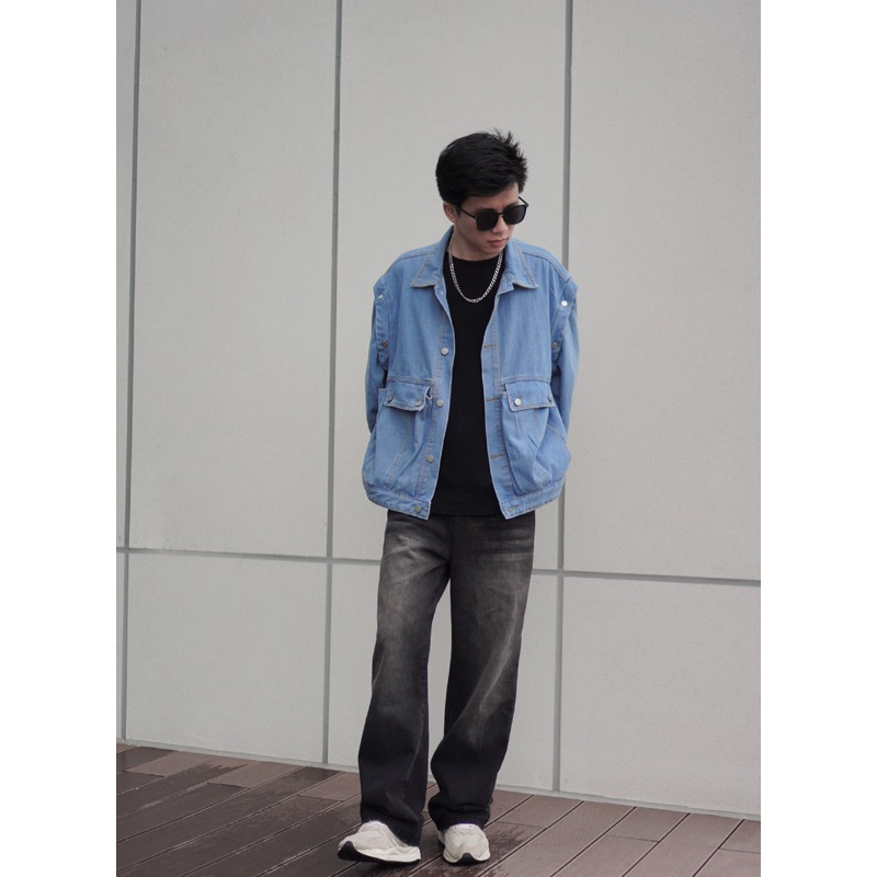 - Áo Denim Jacket 2in1  Form Unisex Nam, Nữ.