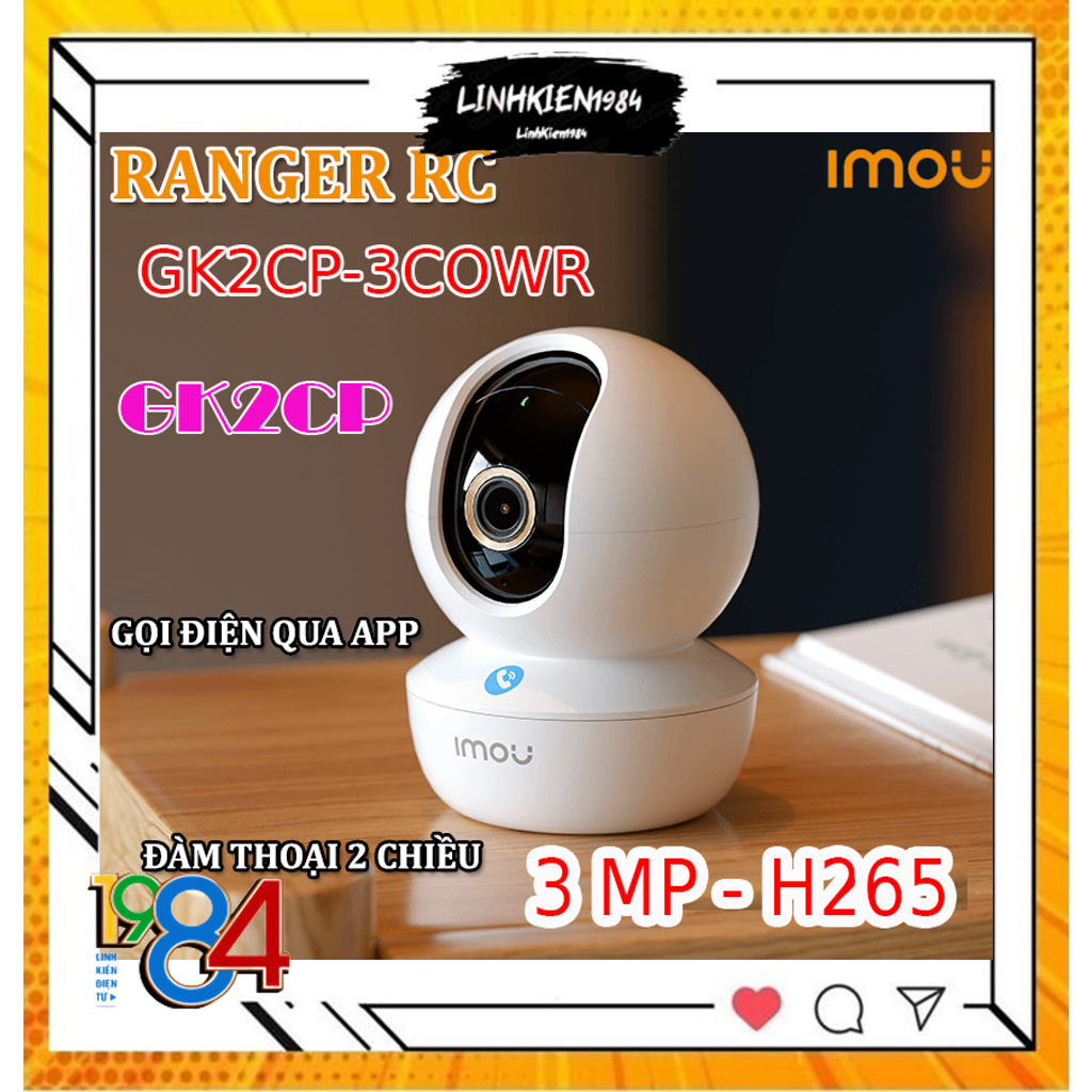 Camera IP wifi không dây IMOU IPC-GK2CP-3C0WR 3MP, đàm thoại 2 chiều, nút Call gọi điện