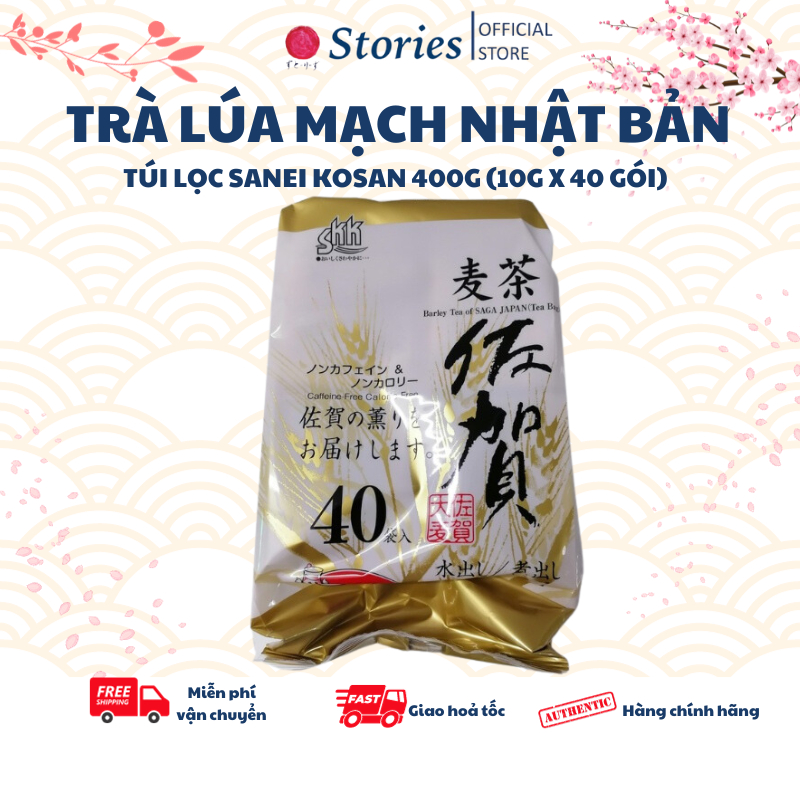 Trà lúa mạch Nhật Bản túi lọc Sanei Kosan 400g (10g x 40 gói) tốt cho sức khoẻ