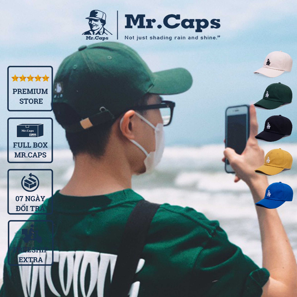 Mũ lưỡi trai Unisex LA Hàn Quốc - Nón kết chất liệu vải kaki phong cách thời trang thể thao cho cả nam và nữ Mrcaps