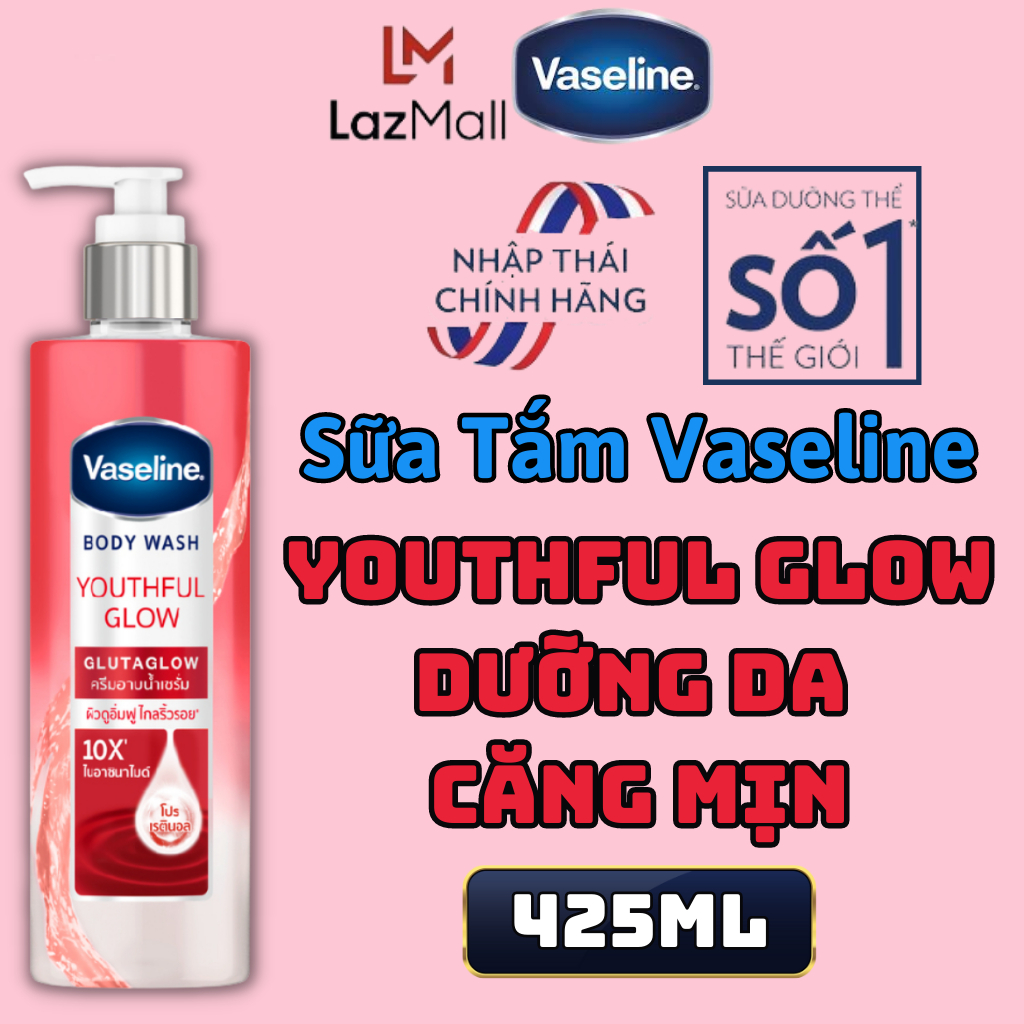 Sữa Tắm Trắng Vaseline Glutaglow 10X 425ml Thái Lan