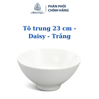 Tô trung 23 cm daisy trắng - gốm sứ cao cấp minh long i