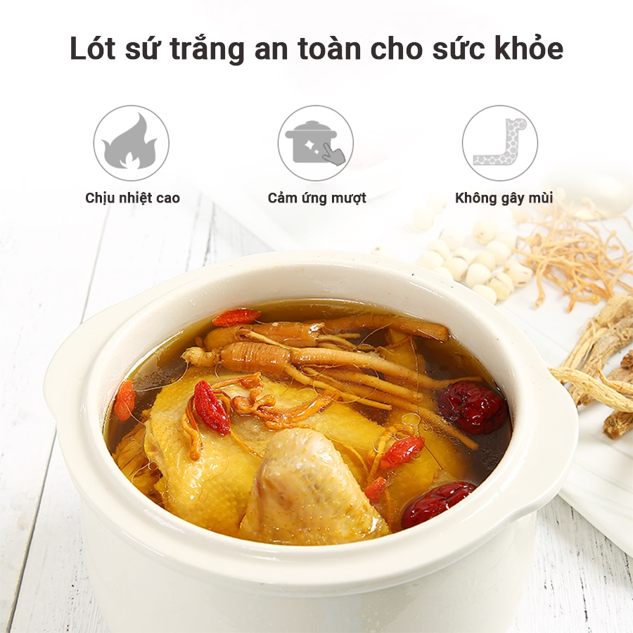 Nồi Nấu Chậm Lotor D1 Nấu Cách Thủy Giữ Dưỡng Chất Thực Phẩm Màn Hình Led Cảm Hàng Chính Hãng Bảo Hành 12 Tháng