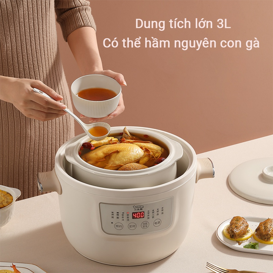 Nồi Nấu Chậm Lotor D30 Nồi Hầm Đa Năng Dung Tích 3L Nấu Cách Thủy Giữ Lại Dưỡng Chất Hàng Chính Hãng Bảo Hành 12 Tháng