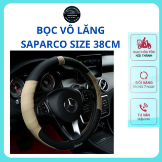 Bọc vô lăng ô tô, bọc vô lăng da thật sparco đường kính 38cm phù hợp xe 4,5,7 chỗ bán tải