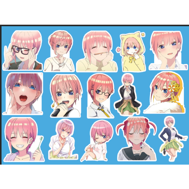 - Set 10/15 Sticker Ichika/Nakano Ichika -  Anime Go-Tobun no Hanayome hình dán chibi anime cute