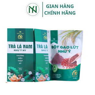 Combo bột gạo lứt Như Ý 800g và 84g trà lá nam lợi sữa, giảm câm, cơ thể nhẹ tốt cho sức khỏe.