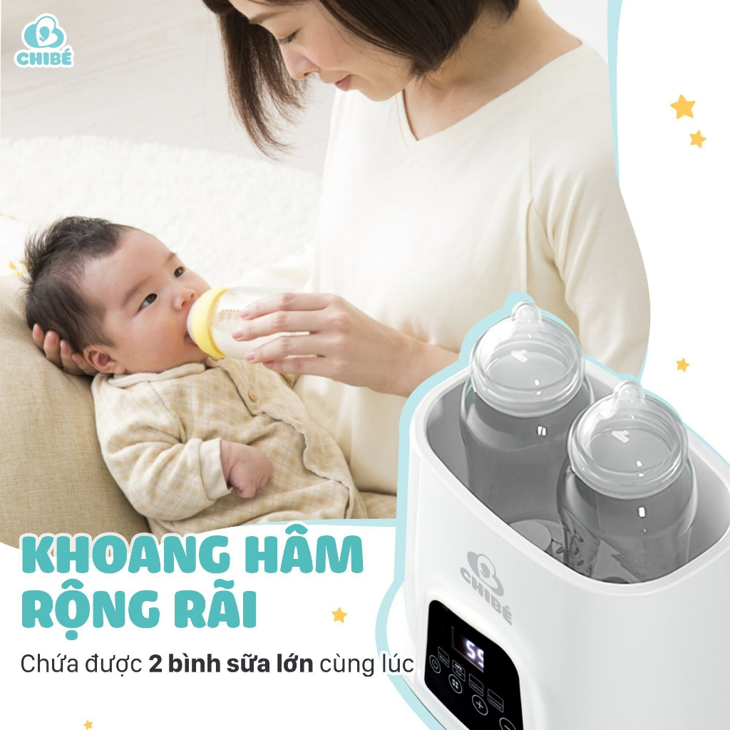 Máy hâm sữa đôi CHIBE , tích hợp chế độ tiệt trùng