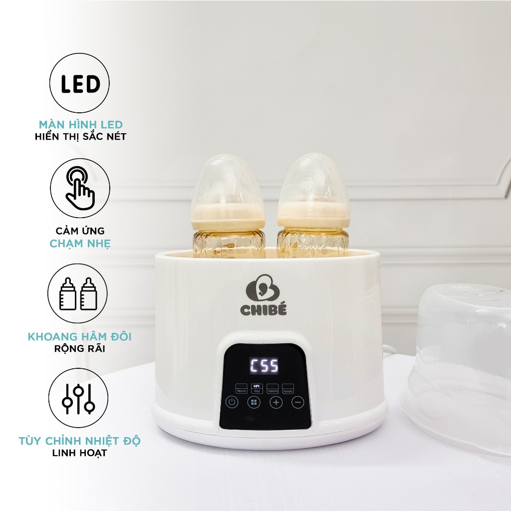 Máy hâm sữa đôi CHIBE , tích hợp chế độ tiệt trùng